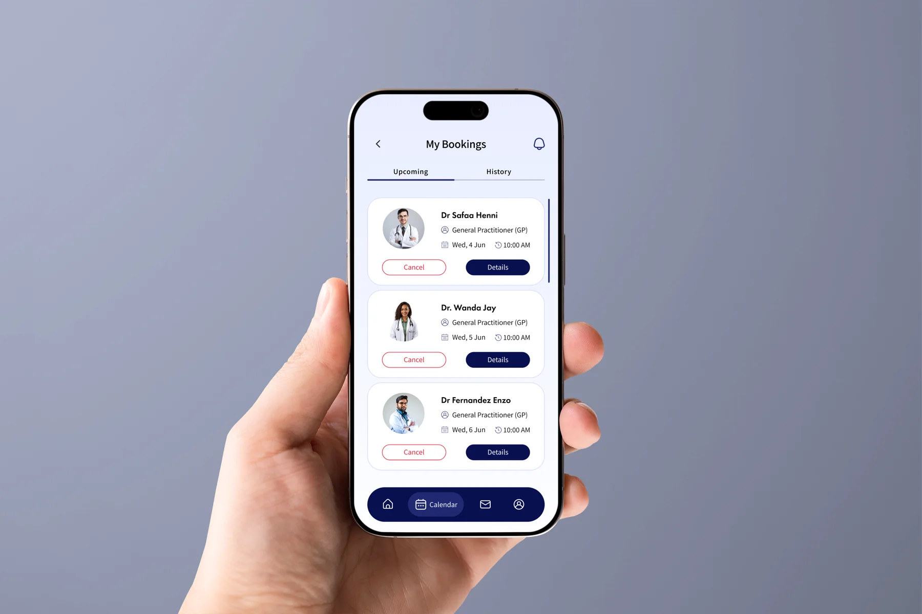 CareRoute upcoming bookings screen