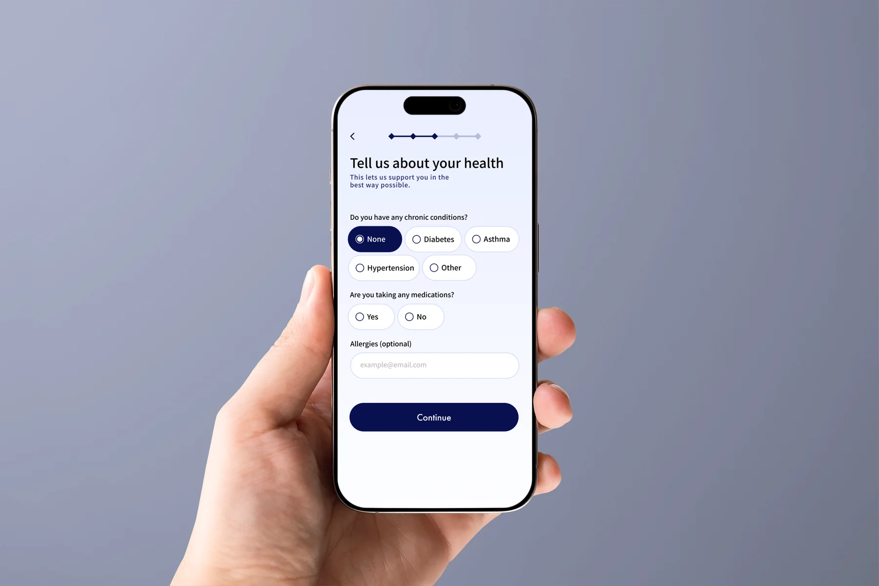 CareRoute health information screen