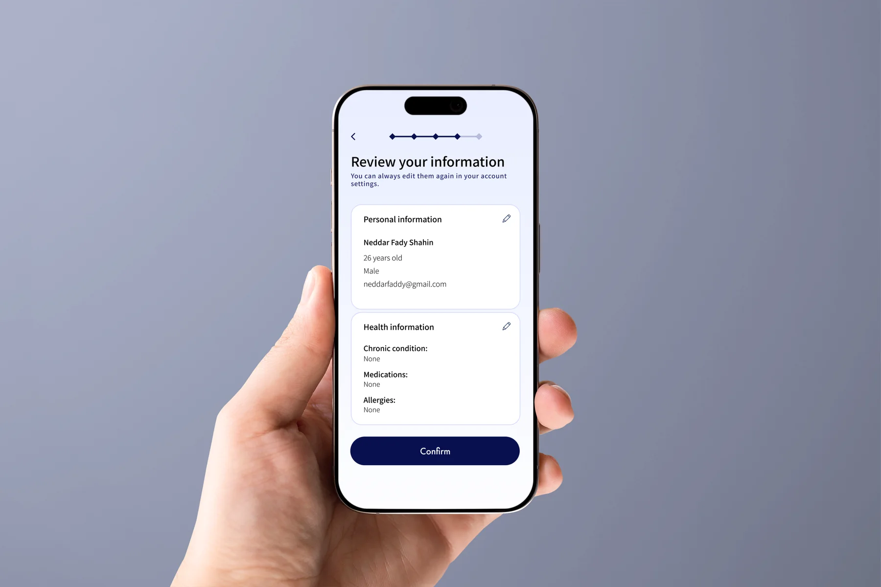 CareRoute review information screen