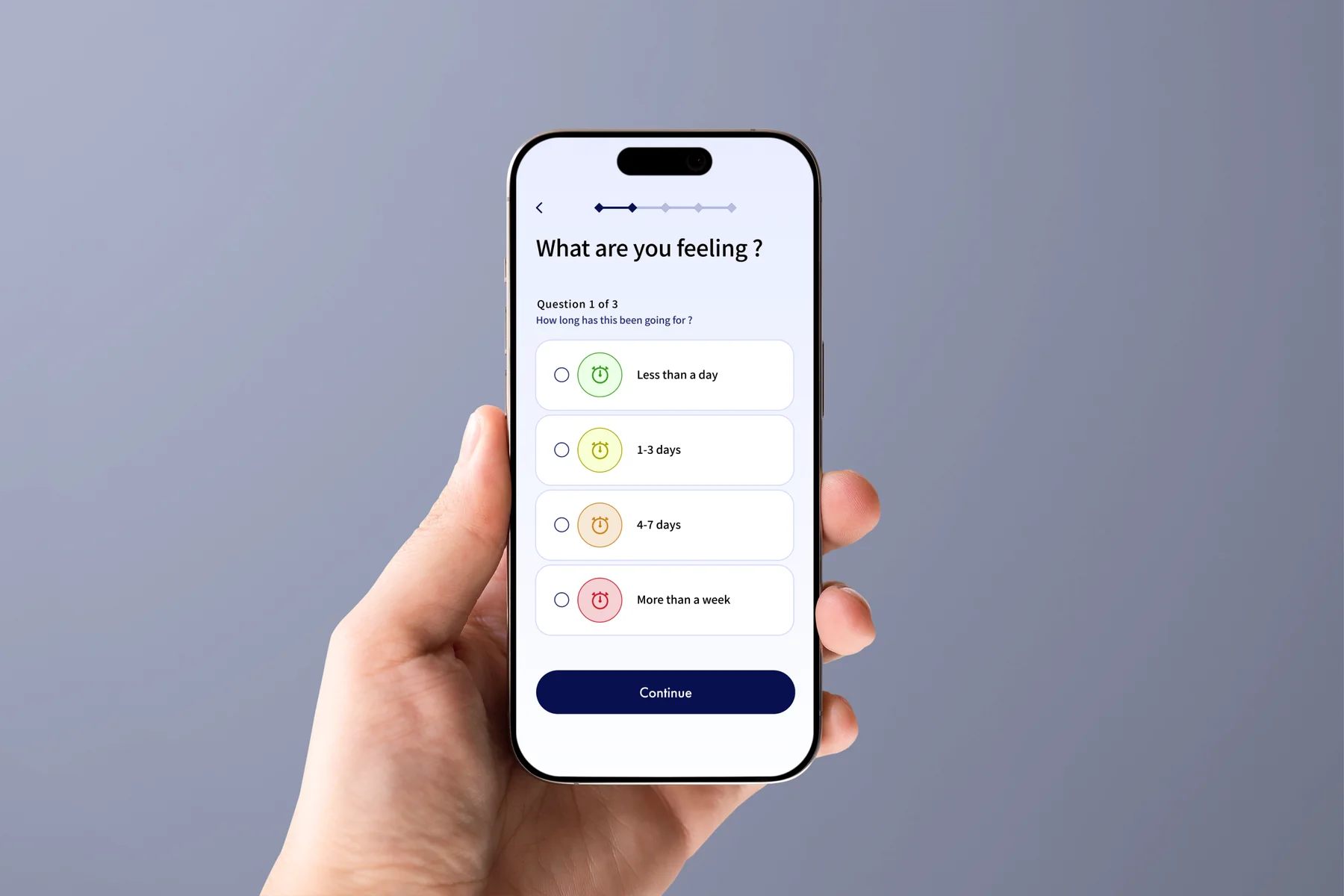 CareRoute symptom duration question
