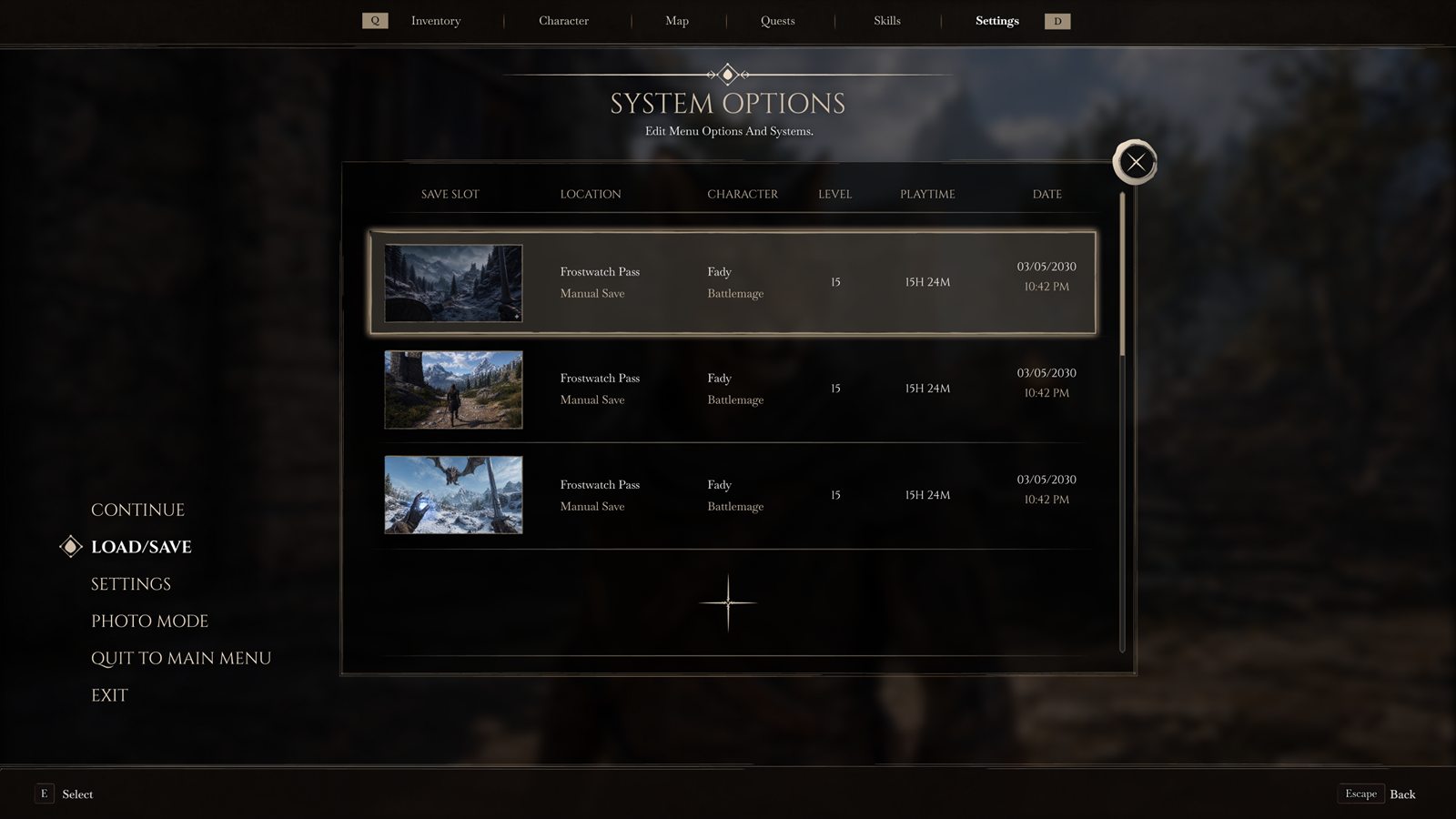 Elder Scrolls VI load and save concept